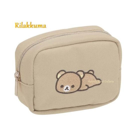 【Rilakkumaグッズ】リラックマ ミニポーチ CA-32601 刺しゅう入り NEW BASIC RILAKKUMA ★ りらっくま ミニケース/小物入れ/イヤフォンなど 小物収納に コスメポーチ 便利なサイズ/シンプル 小さいポーチ 手にしやすいサイズ※2個限【3cmメール便不可】