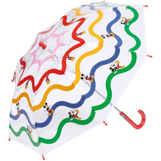 [9日～16日 P10倍]ビニール傘 キッズ 傘 子供用 45cm 手開き 子供 幼稚園 幼児 45センチ 軽量 ネームタグ スケーター UBV45 ミッキーマウス ミッキー Mickey 男の子 女の子【子ども グラスファイバー 名前 キャラクター 可愛い おしゃれ 丈夫】