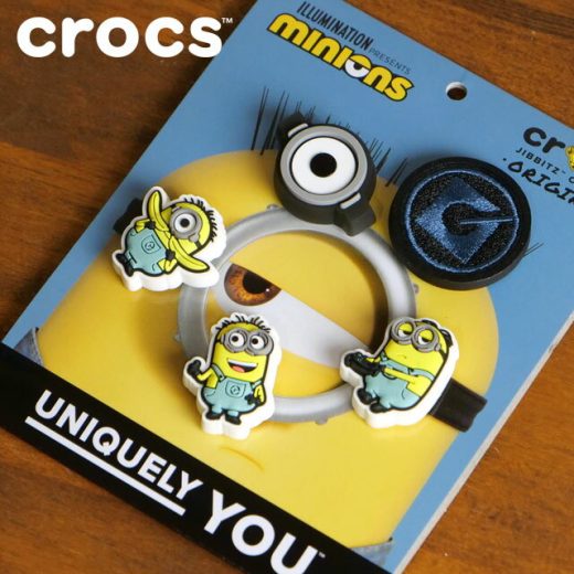 【6/10限定！エントリーで最大100％ポイントバック！】クロックス crocs ジビッツチャーム ミニオンズ 5パック （10012725 SS24） JIBBITZ Minions 5Pack メンズ・レディース シューズアクセサリー カスタマイズ 【メール便可】