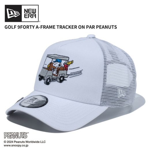 ＼スーパーSALE／ニューエラ キャップ NEW ERA 9FORTY A-Frame トラッカー On Par PEANUTS ピーナッツ ホワイト/グレー ゴルフ 帽子 父の日