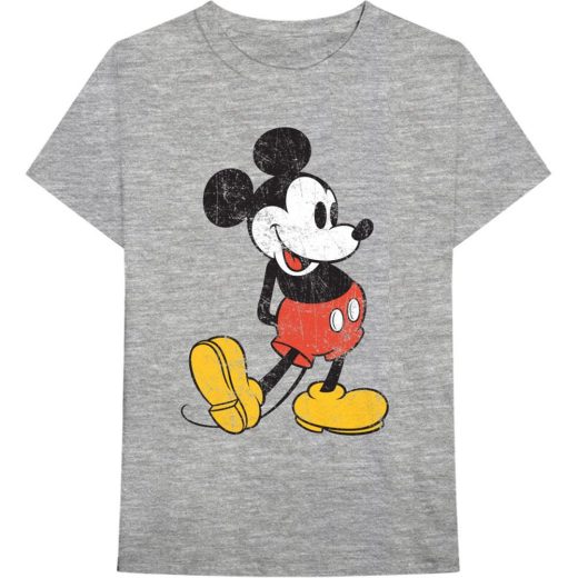 (ディズニー) Disney オフィシャル商品 ユニセックス Mickey Mouse Tシャツ ビンテージ風 コットン 半袖 トップス 【海外通販】