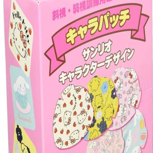 貼る眼帯 弱視用 アイパッチ 幼児 子ども用 個包装 30枚(5柄個包装×6) 女の子用 かわいい サンリオ キャラクター (ハローキティ2柄、ポンポンプリン、シナモンロール、マイメロディ)