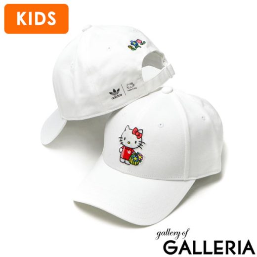 【最大38倍 6/25限定】 アディダスオリジナルス 帽子 キャップ キッズ adidas Originals ベースボールキャップ キティちゃん ハローキティ コラボ キャラクター サンリオ かわいい おしゃれ 女の子 子供用 レディース 白 ツイル 洗える EAN59