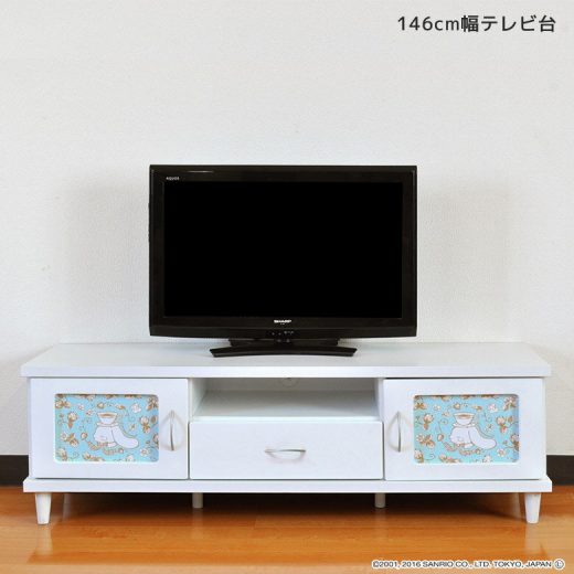 ＼セール商品11%以上☆最大84%off 4日20時～／ テレビ台 ローボード テレビボード 引き出し収納 木製 幅150 おしゃれ 150 引出し 可愛い 白 収納 キティちゃん サンリオ シナモロール 小物入れ ホワイト 棚 収納棚 開き扉収納 アートパネル