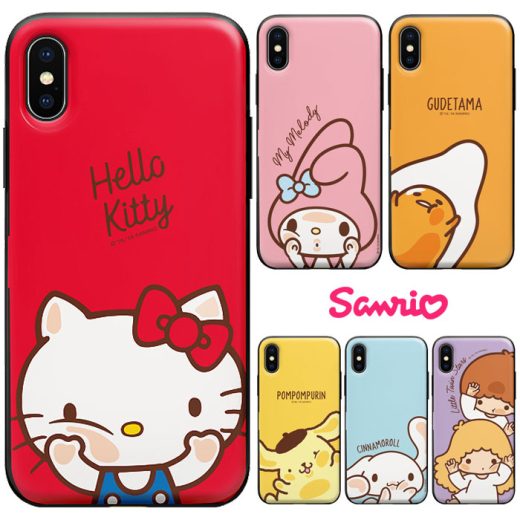 Sanrio Characters Mirror Door Card Bumper サンリオ キャラクターズ ミラー ドア カード バンパーケース iPhone 15 Plus Pro Max 14 SE第3世代 SE3 13 mini 12 SE第2世代 SE2 11 XS XR X 8 7 アイフォン アイホン 10 10s 10r プラス プロ マックス ミニ エス アル