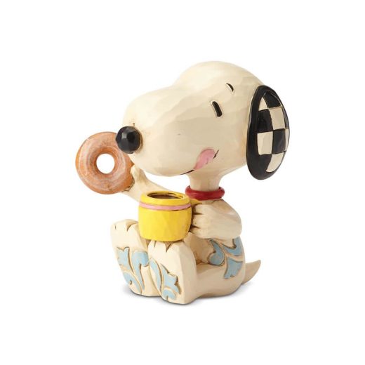 ジムショア Jim Shore ピーナッツ Peanuts フィギュア 人形 スヌーピー ドーナッツ＆コーヒー 6001297 Snoopy Donut&Coffee 置物 木彫り調フィギュア 新品