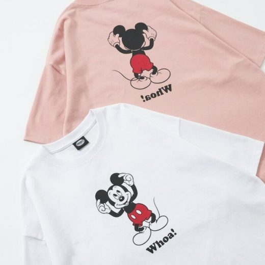 FREAK'S STORE DISNEY/ディズニー ミッキーマウス 別注 リラックスフィット クルーネック プリントTシャツ Whoa 【限定展開】 フリークスストア トップス カットソー・Tシャツ ホワイト グレー ブラック ピンク ブルー ネイビー【送料無料】