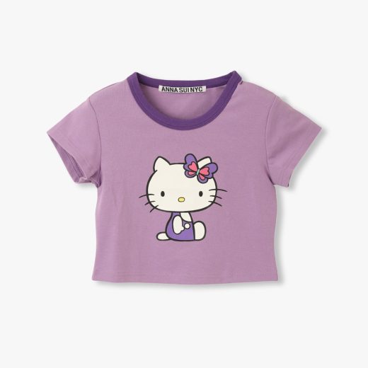 ANNA SUI NYC HELLO KITTY リンガーTシャツ アナ スイ トップス カットソー・Tシャツ パープル グリーン【送料無料】