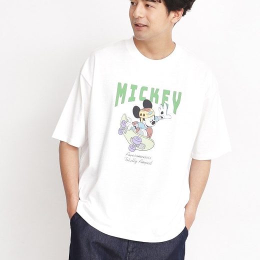 THE SHOP TK 【DISNEY/親子リンク】ミッキーマウス ディズニー半袖Tシャツ ザ ショップ ティーケー トップス カットソー・Tシャツ ホワイト ブルー【送料無料】