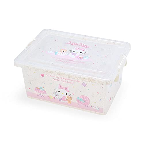 ★P10倍★25日限定★ サンリオ フタ付き収納ケースM ハローキティ キティちゃん hello kitty クリア収納インテリア キャラクター 32×23×15cm 240796 衣替