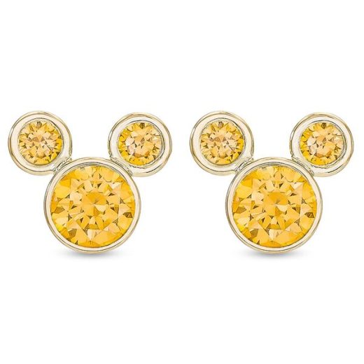 【送料無料】 ディズニー レディース ピアス・イヤリング アクセサリー Children's Cubic Zirconia Birthstone Mickey Mouse Stud Earrings in 14k Gold November