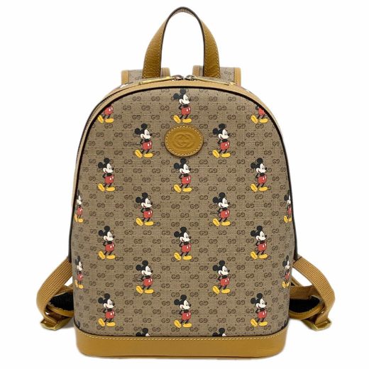 グッチ バッグ 552884-8603 GUCCIxDISNEY スモール バックパック ミッキーマウス ミニGGスプリーム ベージュ/エボニー カーフブラウン アウトレット 新品