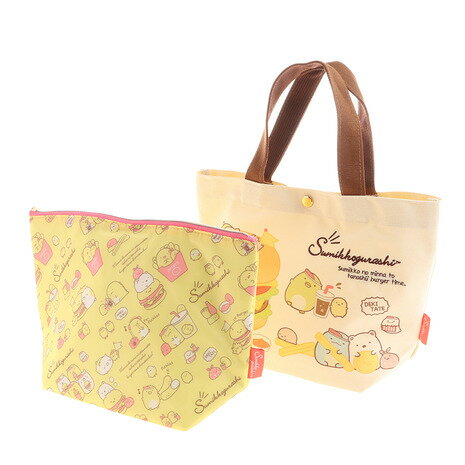 すみっコぐらし（Sumikkogurashi）（レディース、キッズ）保冷ポーチ付トートバッグ すみっコぐらし ハンバーガー CU76901