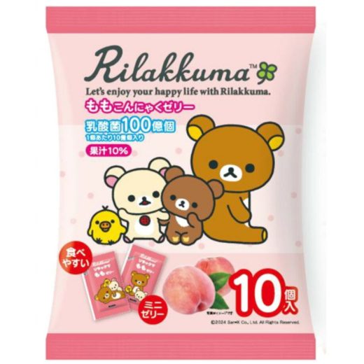 リラックマ もも こんにゃくゼリー 15g×10個入 乳酸菌 蒟蒻ゼリー 果物 フルーツ 個包装 お菓子 おやつ