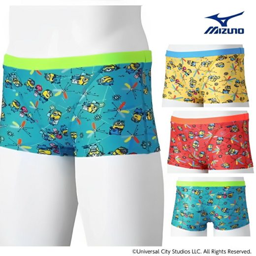 ミズノ MIZUNO 競泳水着 メンズ 練習用 エクサースーツ ショートスパッツ EXER SUITS U-Fit ミニオンズ MINIONS 2024年秋冬追加企画モデル N2MBB595