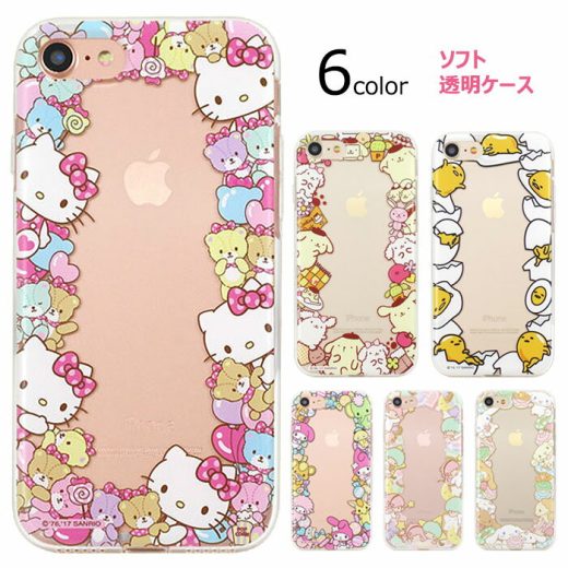 Hello Kitty Friends Circle Jelly サンリオ キャラクター ソフトケース Galaxy S24 Ultra S23 FE A54 5G A53 S22 S21 + Note20 S20 Note10+ S10 Note9 S9 Note8 S8 S7edge エス Plus プラス ウルトラ ノート エッジ スマホ ケース カバー ハロー キティ ポムポム プリン