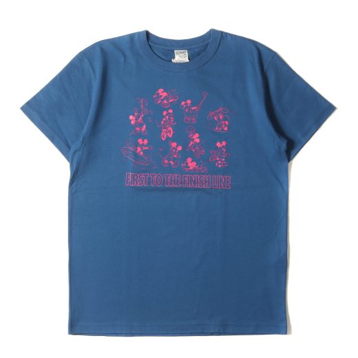 CALEE キャリー Tシャツ サイズ:M 21SS Disney ミッキーマウス クルーネック 半袖Tシャツ Multi Player T-Shirt ブルー ディズニー コラボ トップス カットソー【メンズ】【K4192】