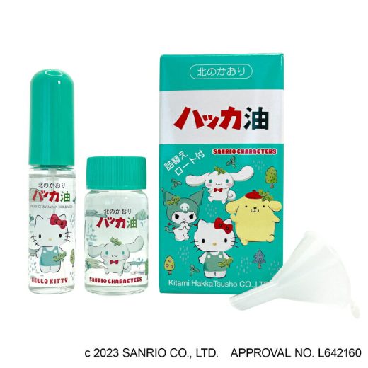 ハローキティ 北見ハッカ セット ハッカ油10ml ハッカ油スプレー ・ 詰め替え 20mlロート付き 【携帯用 爽やか ハッカ はっか ハッカ油 スプレー】