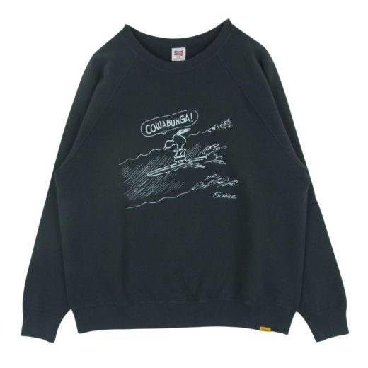 STANDARD CALIFORNIA スタンダードカリフォルニア SNOOPY×SD COWABUNGA! CREW SWEAT クルーネック スウェット ダークグレー系 L メンズ【古着】【中古】