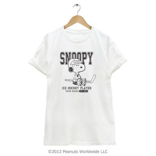 スヌーピー アイスホッケー 半袖Tシャツ メンズ レディース