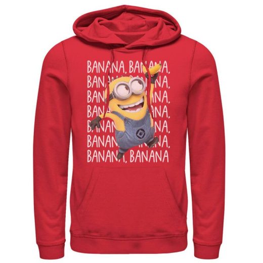 【送料無料】 ライセンス キャラクター メンズ Tシャツ トップス Men's Despicable Me Minions Gone Bananas Pullover Hoodie Red