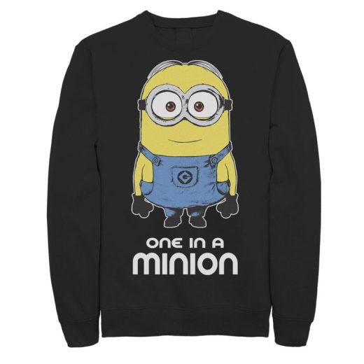 【送料無料】 ライセンス キャラクター メンズ Tシャツ トップス Men's Despicable Me Minions Bob One In A Minion Graphic Fleece Pullover Black