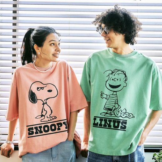 BAYFLOW 【SNOOPY&FRIENDS meets BAYFLOW】ピーナッツスノープルオーバー ベイフロー トップス カットソー・Tシャツ ピンク ホワイト グレー オレンジ イエロー グリーン カーキ ブルー ネイビー【送料無料】