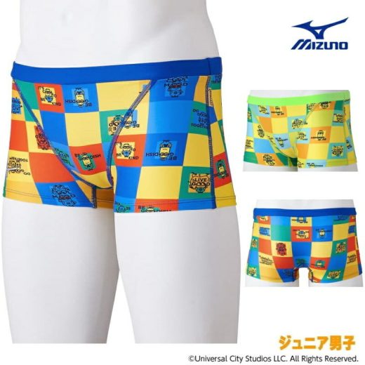 ミズノ MIZUNO 競泳水着 ジュニア男子 練習用 エクサースーツ ショートスパッツ EXER SUITS U-Fit ミニオンズ MINIONS 競泳練習水着 2023年秋冬追加企画モデル N2MBA496