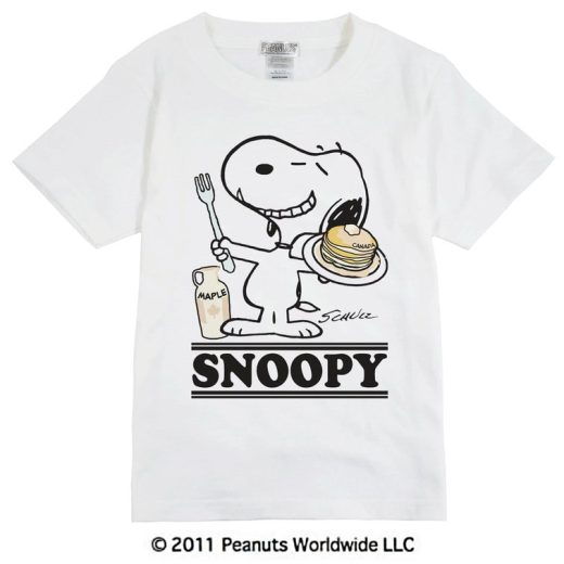 スヌーピー SNOOPY PEANUTS パンケーキ 朝ご飯 カナダ スマイル 半袖 Tシャツ 家族 お揃い 多色展開 子供服 KIDS 110 120 130 140 150 綿 ギフト プリント