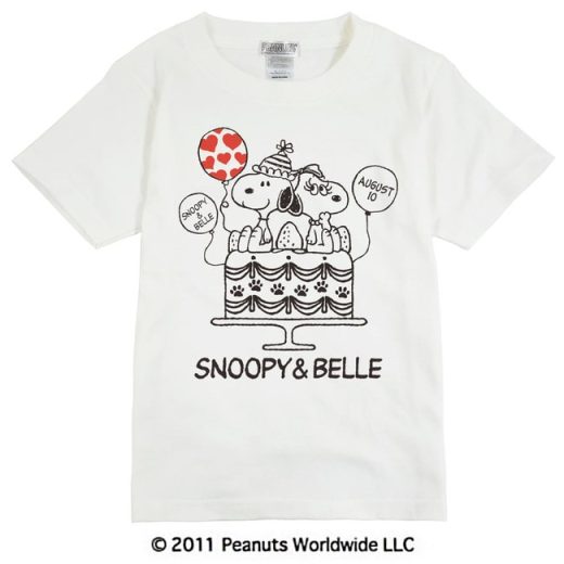 スヌーピー SNOOPY PEANUTS ベル Belle 半袖 Tシャツ 家族お揃い 多色展開 レディース メンズ S M L LL 綿 プリント ギフト 誕生日 birthday ケーキ 男女兼用 親子