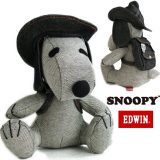 EDWIN SNOOPY 50周年 ビーグル スカウト スヌーピー 限定モデル ぬいぐるみ DENIM デニム 変わり素材 ぬいぐるみ 犬 デニム 可愛い プレゼント ギフト コレクション ピッタリボーイス リュック バックパック BEAGLE SCOUTS EDWIN Lee