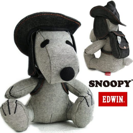 EDWIN SNOOPY 50周年 ビーグル スカウト スヌーピー 限定モデル ぬいぐるみ DENIM デニム 変わり素材 ぬいぐるみ 犬 デニム 可愛い プレゼント ギフト コレクション ピッタリボーイス リュック バックパック BEAGLE SCOUTS EDWIN Lee