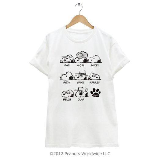 スヌーピー SNOOPY PEANUTS ベル Belle オラフ olaf マーブルス Marbles スパイク Spike アンディ Andy DAD MAM 半袖 家族 family お揃い Tシャツ レディース メンズ 多色展開 綿 ギフト プリント S M L LL　男女兼用