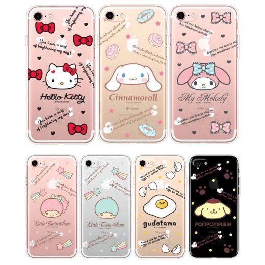 79 サンリオ アイコン iPhone Galaxy 透明ゼリー ケース カバー スマホケース SANRIO Characters Icon Clear Jelly ハローキティ マイメロディ ポムポムプリン ぐでたま リトルツインスターズ シナモロール