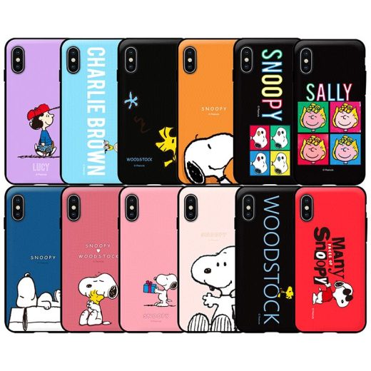 MW ピーナッツ スヌーピー iPhone Galaxy ケース カバー スマホケース PEANUTS SNOOPY MAGNETIC CARD DOOR BUMPER IC Suica カード収納可能