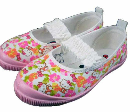 キッズ/ジュニア/子供/女の子☆asahi shoes(アサヒシューズ)☆総柄ハローキティS04 バレーシューズ 幼稚園 保育園 小学校 上履き◇アサヒ/日本製◇