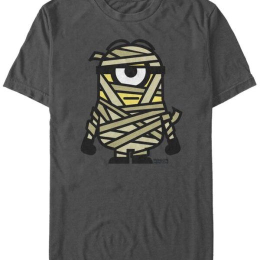 【送料無料】 フィフスサン メンズ Tシャツ トップス Despicable Me Men's Minions Mummy Halloween Monster Short Sleeve T-Shirt Charcoal