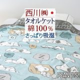 夏祭★最大10,000円引クーポン スヌーピー タオルケット 夏用 西川 日本製 綿100% 東京西川 リビング 吸湿 パイル タオル地 西川リビング シングル タオルケット 洗える 夏 送料無料 ジュニア 子供 snoopy SNOOPY キャラクター