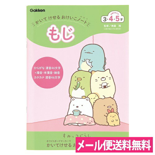 知育玩具 すみっコぐらし かいてけせるおけいこノート（もじ）3歳以上 N085-10【学研ステイフル】【子供／勉強／幼児／幼稚園／保育園】【メール便送料無料】