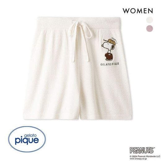 【最大100%ポイントバック・8/25限定】30％OFF ジェラートピケ gelato pique レディース 【PEANUTS】SNOOPY ジャガードショートパンツ ジェラピケ パジャマ ルームウェア 全2色