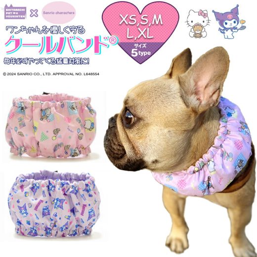 【サンリオキャラクターズコラボ】ハローキティ クロミ 登場！クールバンド ＆ 保冷剤5個 犬 おまけ付き クールネック ネッククーラー ペット用 暑さ対策 犬用 熱中症対策グッズ 首ひんやり 冷感 冷却 首冷やす つめたい 送料無料 [P20]