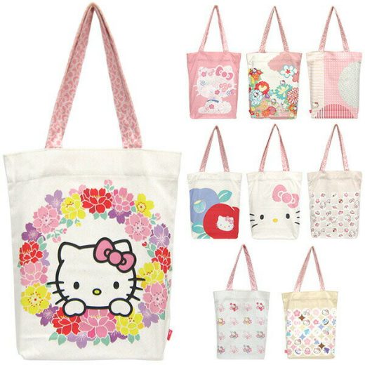 京都 五色帆布堂×HelloKitty コラボ ハローキティー トート A4サイズ【180-12】日本限定販売 縦長 帆布 和柄 サンリオ HALLO KITTY 前田染工