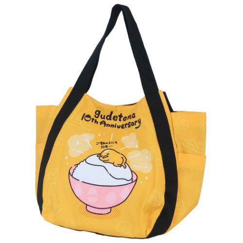 サンリオ プリントバルーンバッグ ぐでたま 10th ご飯の上 Sanrio バッグ トートバッグ 軽量 大容量 サンリオキャラクターズ 代引不可商品