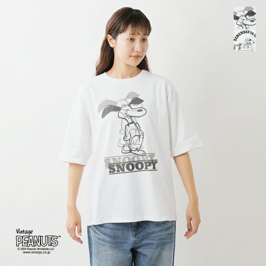 Johnbull ジョンブル PEANUTS SNOOPY / COLLAGE コットン プリント Tシャツ jt242c01-02-yo レディース