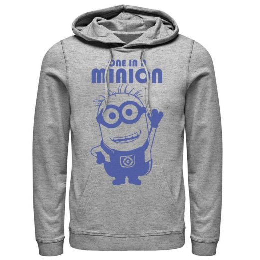 【送料無料】 ライセンス キャラクター メンズ Tシャツ トップス Men's Despicable Me Minions Blue Bob Waving Hoodie Athletic Heather