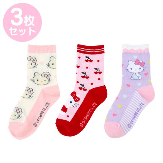 ハローキティ キッズソックス3足セット ピンク 13-15cm