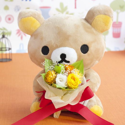 リラックマ ぬいぐるみ プリザーブドフラワー 花 アレンジメント かわいい くま 花束【リラックマ & ブーケ】敬老の日 プレゼント 誕生日 プレゼント 退職祝い. 結婚祝い 結婚記念日 開店祝い 記念日 卒業祝い 贈り物 ギフト【無料ラッピング 無料メッセージカード】