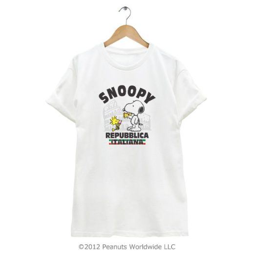 スヌーピー SNOOPY PEANUTS ウッドストック woodstockイタリア ローマ コロッセオ ピザ 半袖 Tシャツ 家族お揃い 多色展開 レディース メンズ S M L LL 綿 ギフト プリント