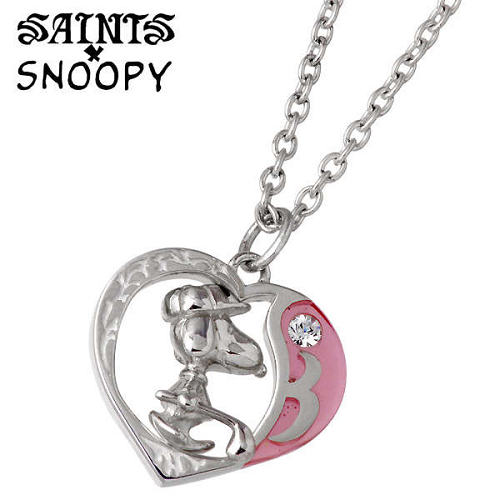 セインツ スヌーピー SAINTS x SNOOPY ゴルフ シルバー ネックレス アクセサリー ハート ピンク キュービック シルバー925 スターリングシルバー SNPY-N-07