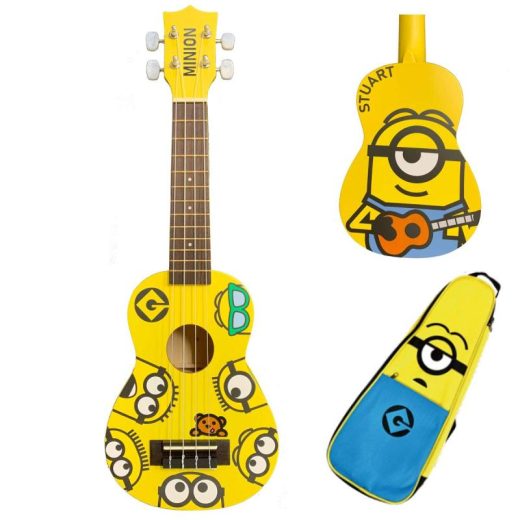 【KIWAYA】UKULELE MINIONS MN-10 ソプラノウクレレ 専用ケース付 (ひょうたん型 ミニオン ウクレレ 初心者 キッズ)